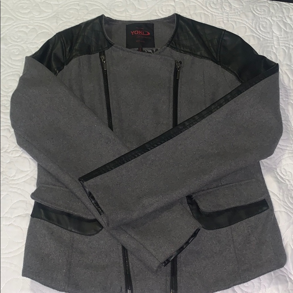 Wool & Leather coat - Picture 2 of 8